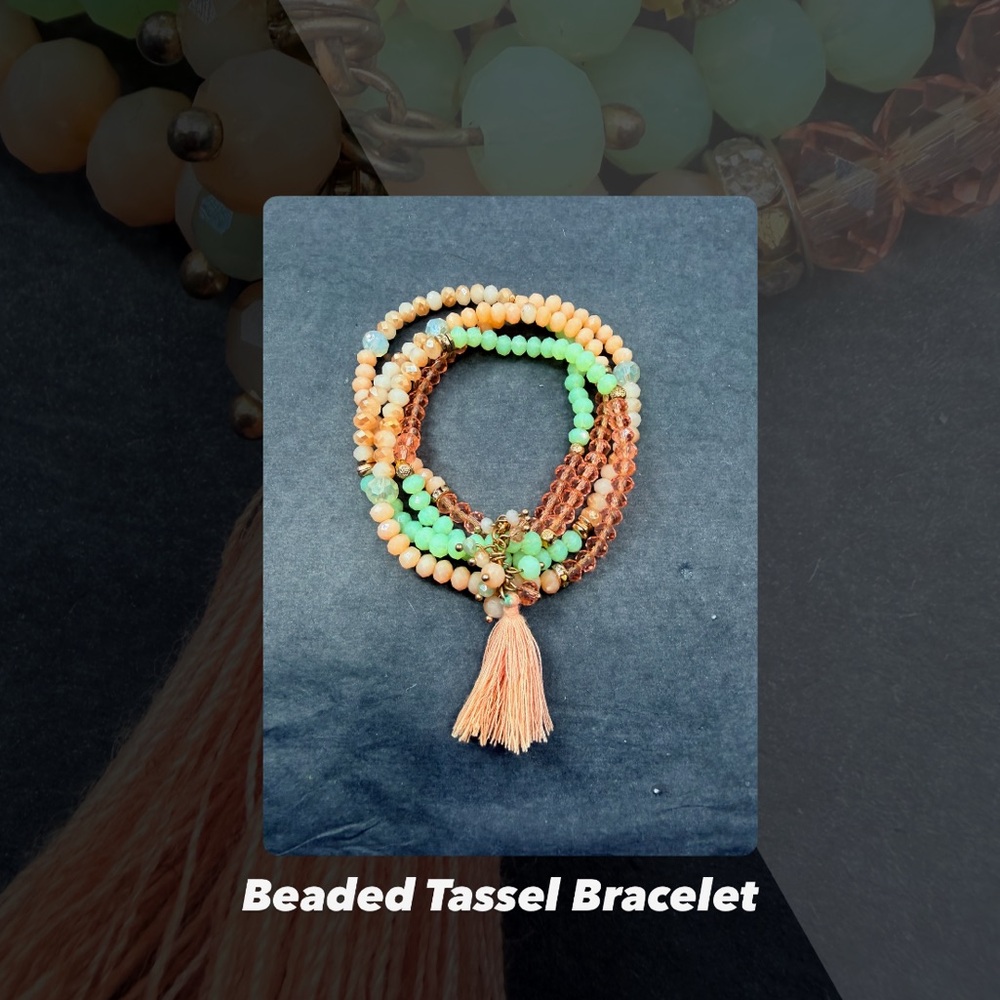 EUC Beaded Tassel Bracelet